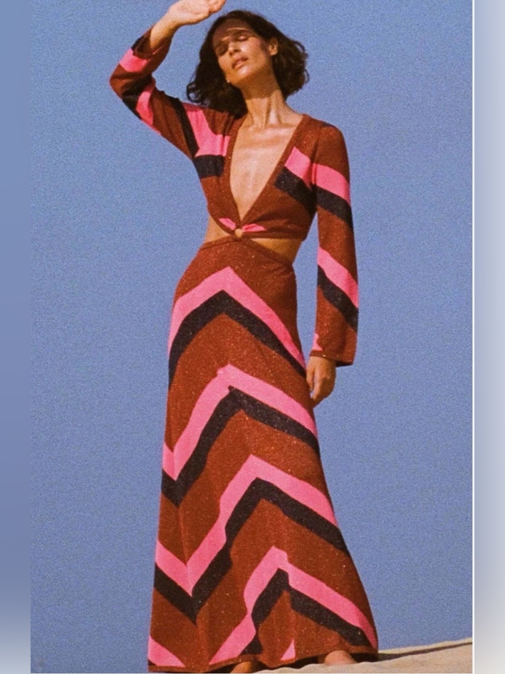 Spell Mylee Knit Gown Chevron Size S